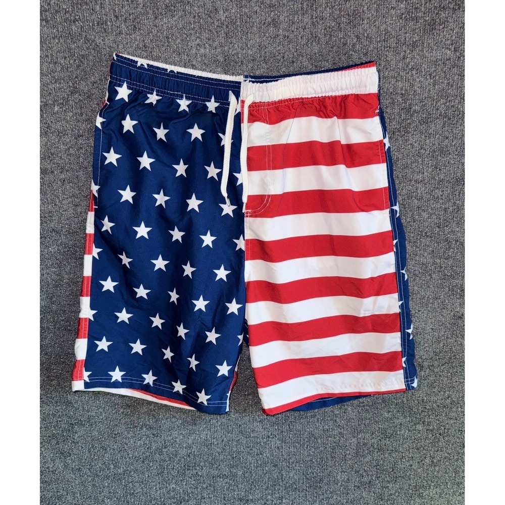 Men's Board Shorts Patriotic US Flag American Flag Swim Trunks Fourth of July 36